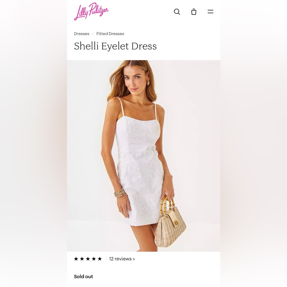 Lilly Pulitzer White Dress -Shelli Eyelet Dress